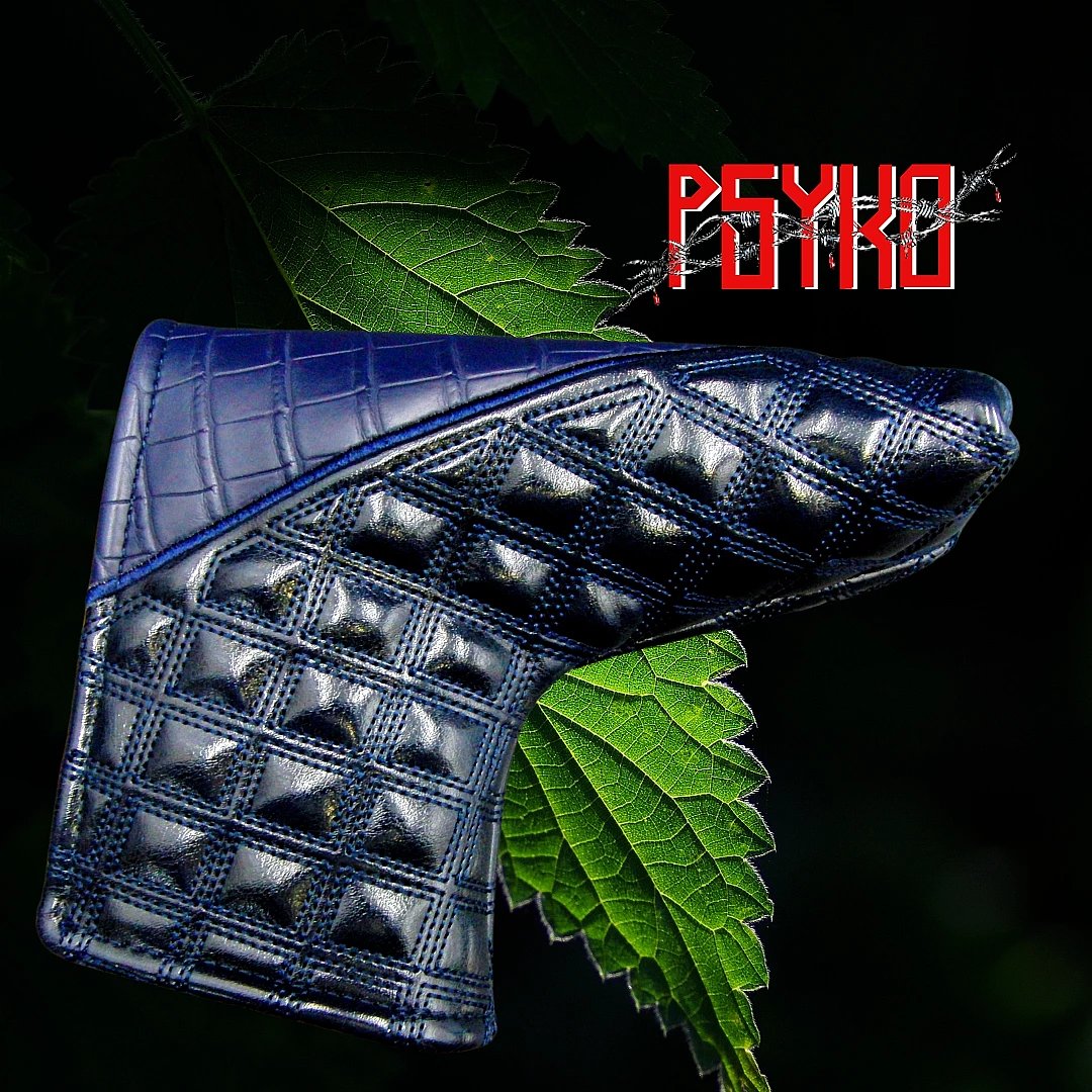 Luxury PSYKO GOLF Crocodile Quilted Embroidered PU Leather Putter Head Cover 2 Luxury PSYKO GOLF Crocodile Quilted Embroidered PU Leather Putter Head Cover - Image 2