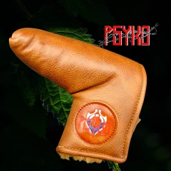 Luxury PSYKO GOLF Embroidered PU Leather Putter Head Cover Furry Lining