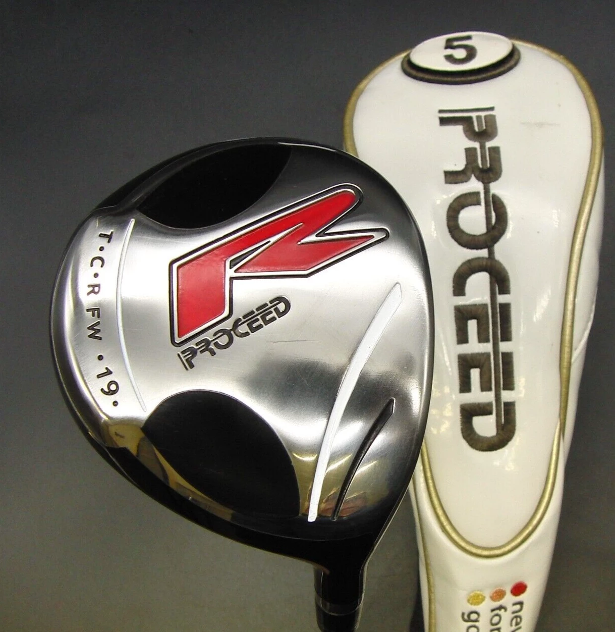 Japanese Justick Proceed R TCR FW 19° 5 Wood Stiff Graphite Shaft + Head Cover 1 Japanese Justick Proceed R TCR FW 19° 5 Wood Stiff Graphite Shaft + Head Cover