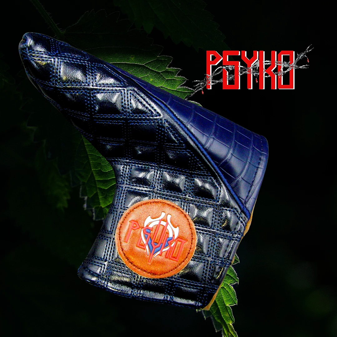 Luxury PSYKO GOLF Crocodile Quilted Embroidered PU Leather Putter Head Cover 1 Luxury PSYKO GOLF Crocodile Quilted Embroidered PU Leather Putter Head Cover