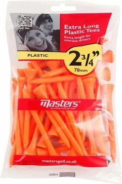 Masters Extra Long 2 3/4″ Plastic Golf Tees – Orange (30 Pack)