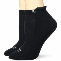 FootJoy ProDry Roll Tab Black Womens 2 Pack Golf Socks