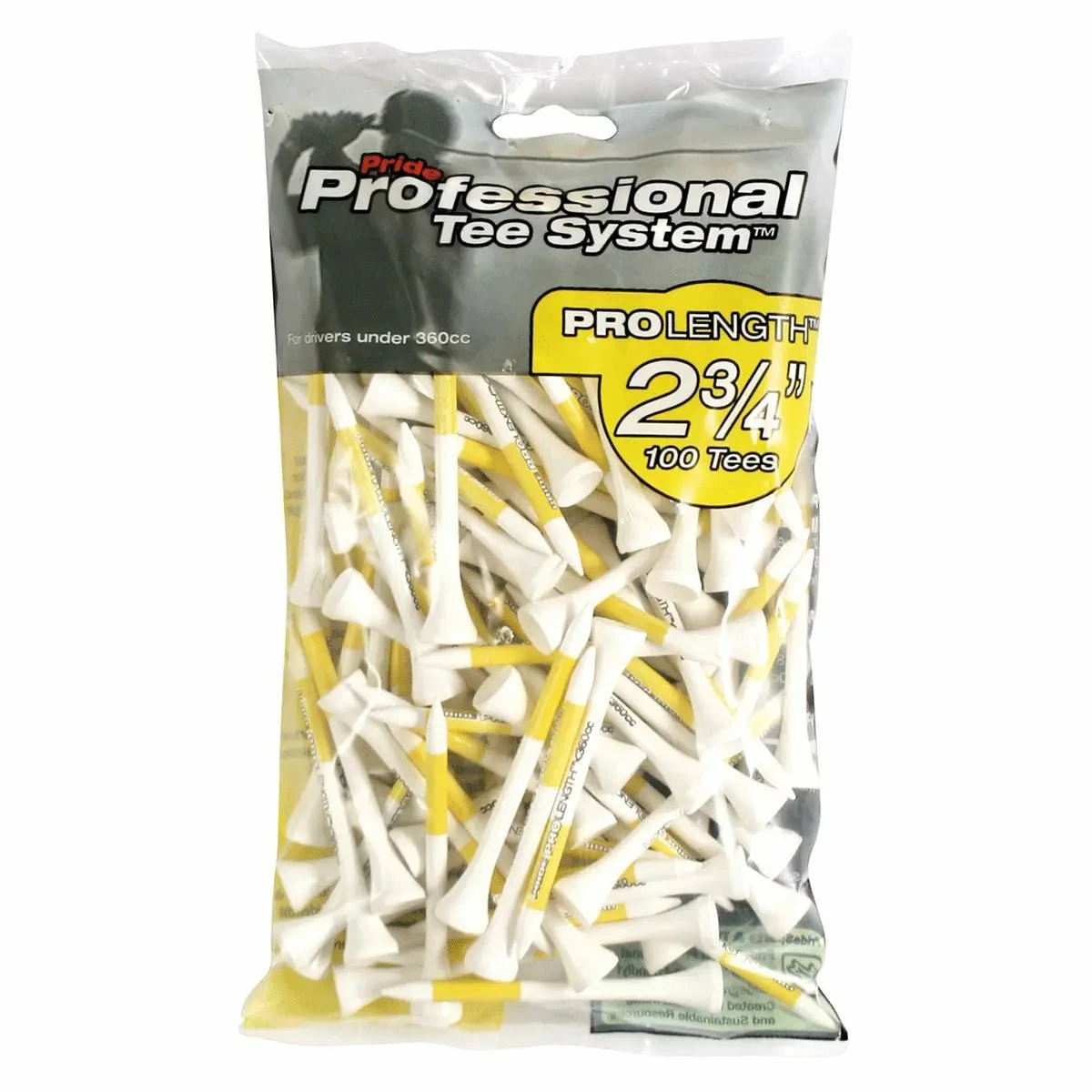 Clarkes Golf Pride Golf Tees Bumper Pack Yellow 100 1 Clarkes Golf Pride Golf Tees Bumper Pack Yellow 100