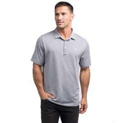 TravisMathew The Zinna Mens Golf Polo -Clubs Shop THE ZINNA GREYPINSTRWHT