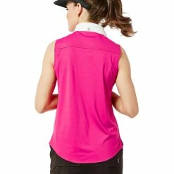 Belyn Key Piped Contrast Raspberry Womens Sleeveless Golf Polo 5 Belyn Key Piped Contrast Raspberry Womens Sleeveless Golf Polo -Clubs Shop TSL0503 RSB 2